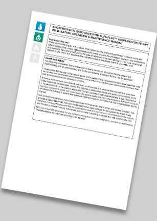 Series 01/71 Gate Valve With Supa Plus Coupling For PE-Pipe IOM Manual