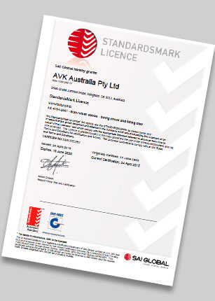 Standardsmark Licence AS 4794:2001 Non-Return Valves Swing Check Tilting Disc